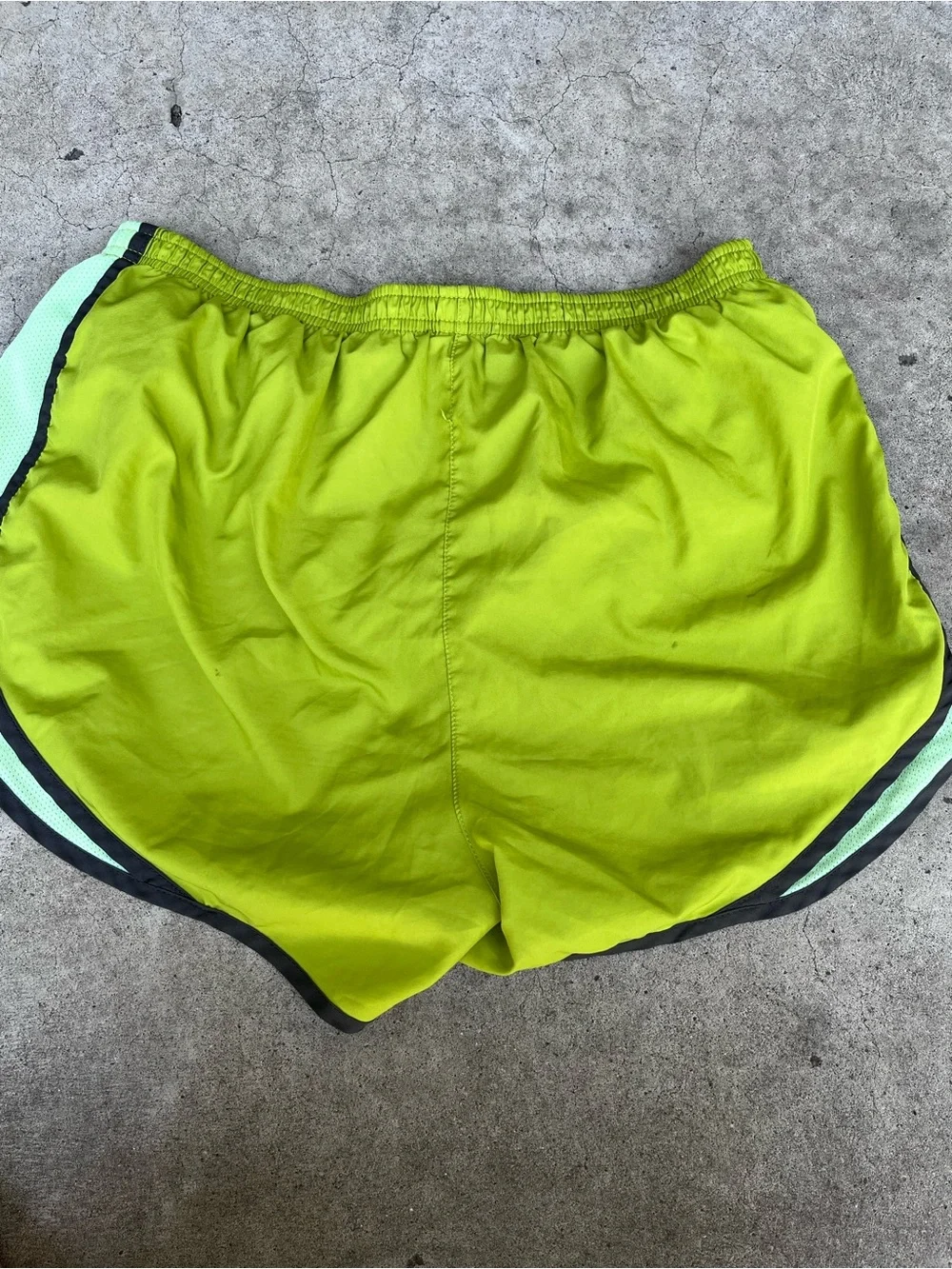 Nike Women's Bright Lime Athletic Running Shorts with Black Trim